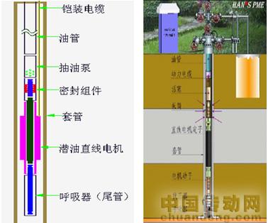 电机置于井下直接驱动抽油泵往复抽油,形成了一套新型高效潜油直线